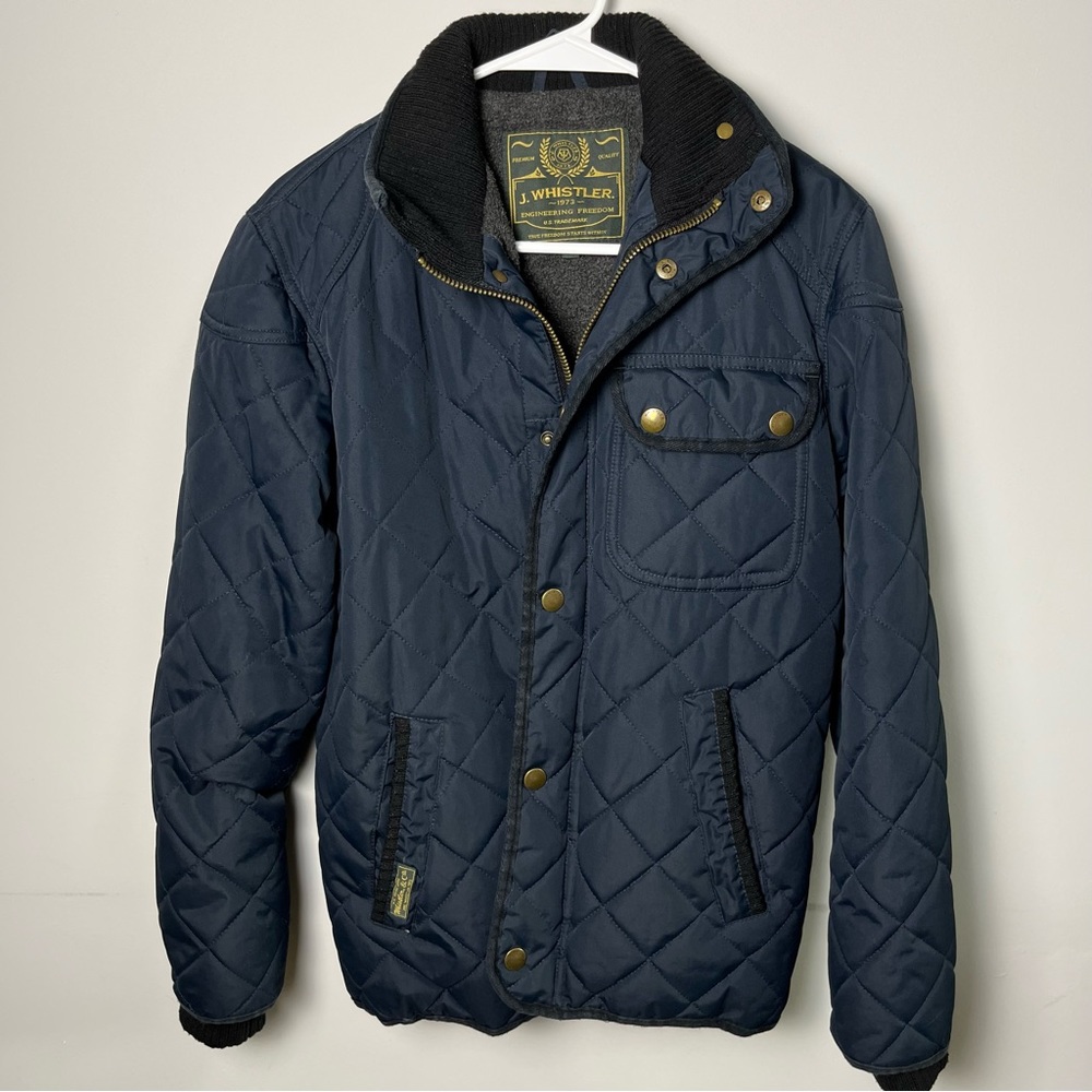 J Whistler Navy Water Resistant Diamond Quilted Fleece Lined Jacket 14/16
